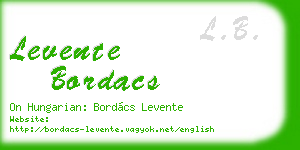 levente bordacs business card